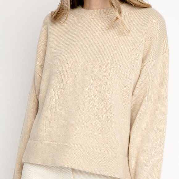 FORTE FORTE Sweaters - FORTE FORTE Cashmere Mohair Boxy Sweater in Honey